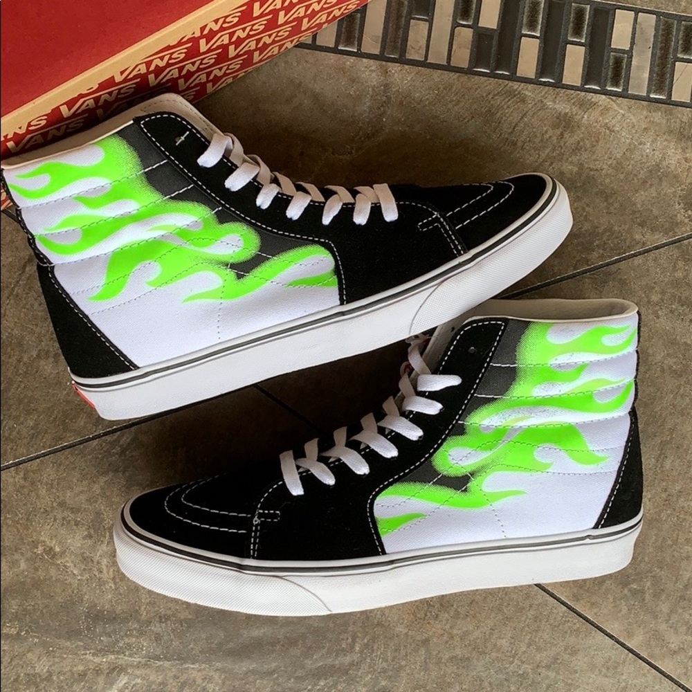 •VANS SK-8 HI FLAME black/true white Mens - Picture 5 of 16